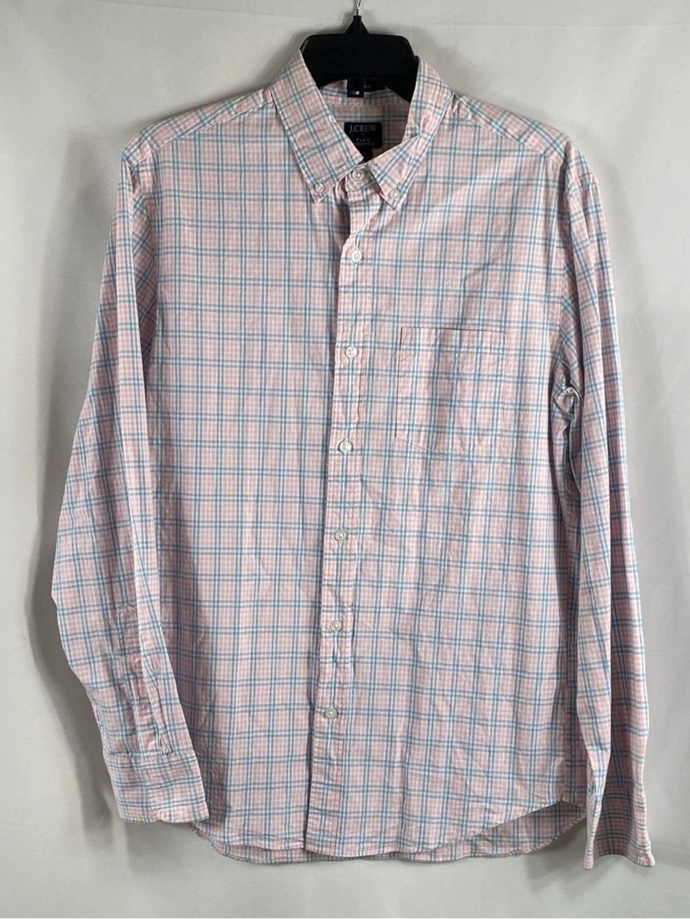 J.Crew Men's Pink & Blue Plaid Button-Down Shirt size medium NWT